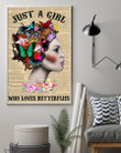 Gift For Women Just A Girl Who Loves Butterflies Newspaper Vertical Poster