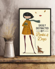 Autumn Girl Easily Distracted By Books And Dogs Vertical Poster