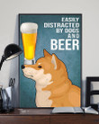 Cartoon Art Shiba Inu Dogs And Beer Gift For Dog Lovers Vertical Poster