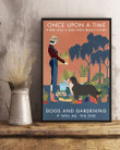 Vintage Once Upon Gardening Bernese Mountain Dog Vertical Poster