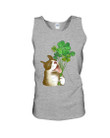 Lovely Bulldog With Four-leaf Clover St Patrick's Day Gift For Dog Lovers Unisex Tank Top