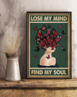 Retro Green Find My Soul Butterfly Lady Vertical Poster