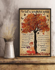 Autumn Reading Girl What A Wonderful World Butterfly Vertical Poster