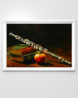 Art Vintage Book Apple Flute Gift For Flute Players Horizontal Poster