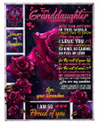 Dark Pink Rose More Than Anything Grandma Gift For Granddaughter Sherpa Fleece Blanket
