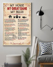 My Great Dane My House My Rules Gift For Dog Lovers Vertical Poster