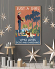Vintage Just A Girl Who Loves Gardening And Cavalier King Vertical Poster