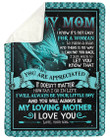 Son Gift For Mom You Are Appreciated Blue Dragon Sherpa Fleece Blanket