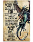 Dragon Gift For Son Remember To Be Awesome Vertical Poster