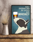 Bull Terrier Dogs And Whiskey Gift For Dog Lovers Vertical Poster