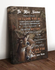 My Happiness Everyday Deer Custom Name Gift For Husband Matte Canvas