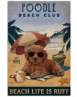 Vintage Beach Club Is Ruff Poodle Gift For Dog Lovers Vertical Poster