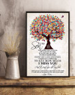 Colorful Tree Gift For Son How Much I Miss You Vertical Poster