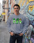 Gnome With Leopard Hat Shamrock St. Patrick's Day Printed Sweatshirt
