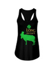 Cow Long On Luck Green St. Patrick's Day Printed Ladies Flowy Tank