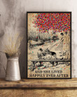 Dictionary Girl And Dogs Happily Ever At Lake Gift For Dog Lovers Vertical Poster