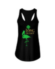 Flamingo Long On Luck Green St. Patrick's Day Printed Ladies Flowy Tank