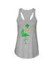 Flamingo Long On Luck Green St. Patrick's Day Printed Ladies Flowy Tank