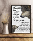 Wolf Mom Gift For Daughter I Love You Vertical Poster
