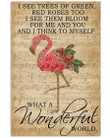 Music Sheet And I Think Flamingo What A Wonderful World Vertical Poster