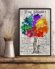 Colorful Tree Watercolor My Sunshine Mom Gift For Daughter Vertical Poster