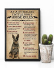 An Australian Cattle Dog's House Rules Gift For Dog Lovers Vertical Poster