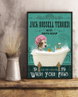 Jack Russell Terrier And Co Bath Soap Wash Your Paws Gift For Dog Lovers Vertical Poster