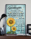 Grandma Gift For Granddaughter Sunflower Always Be Little Girl Vertical Poster