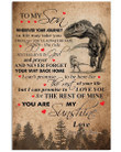 Enjoy The Ride T Rex Mom Gift For Son Vertical Poster