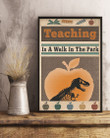 Teacher Is A Walk In The Park T Rex In Apple Vertical Poster