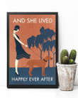 Vintage Girl And She Lived Happily Ever After Rhodesian Ridgeback Dog Vertical Poster