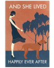 Vintage Girl And She Lived Happily Ever After Rhodesian Ridgeback Dog Vertical Poster