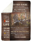 The Only One I Want By My Side Deer Custom Name Gift For Husband Sherpa Fleece Blanket