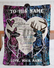 Deer A Little Late To Be Your First Custom Name Gift For Husband Sherpa Fleece Blanket