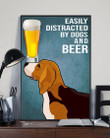 Cartoon Beagle Dogs And Beer Gift For Dog Lovers Vertical Poster
