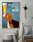 Cartoon Beagle Dogs And Beer Gift For Dog Lovers Vertical Poster