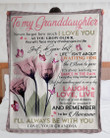 How Much I Love You Pink Flower Grandma Gift For Granddaughter Sherpa Fleece Blanket