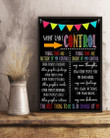Social Worker What Can I Control Meaningful Gift Vertical Poster