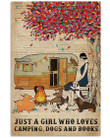 Camping Girl Who Loves Book Dog Vertical Poster