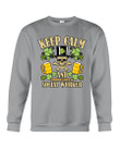 Keep Calm Social Worker Shamrock St. Patrick's Day Printed Sweatshirt