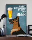 Funny German Shepherd Dogs And Beer Gift For Dog Lovers Vertical Poster