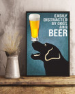Cartoon Art Labrador Dogs And Beer Gift For Dog Lovers Vertical Poster