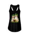Golden Retriever Wear Top Hat And Pot Of Gold St Patrick's Day Gift Ladies Flowy Tank