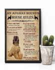 An Afghan Hound's House Rules Gift For Dog Lovers Vertical Poster
