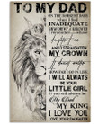 Daughter Gift For Dad Lion King Straighten My Crown Vertical Poster