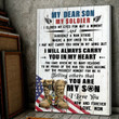 Dear My Son My Soldier I Closed My Eyes Boot Us Flag Matte Canvas