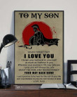 To My Son Your Way Back Home Beige Vertical Poster