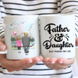 Father And Daughter Best Friends Custom Name And Photo Printed Mug
