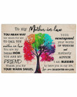 To Mother In Law Your Warm Smiles Colorful Tree Horizontal Poster