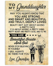 Grandpa To My Granddaughter You Are Beautiful Beige Vertical Poster